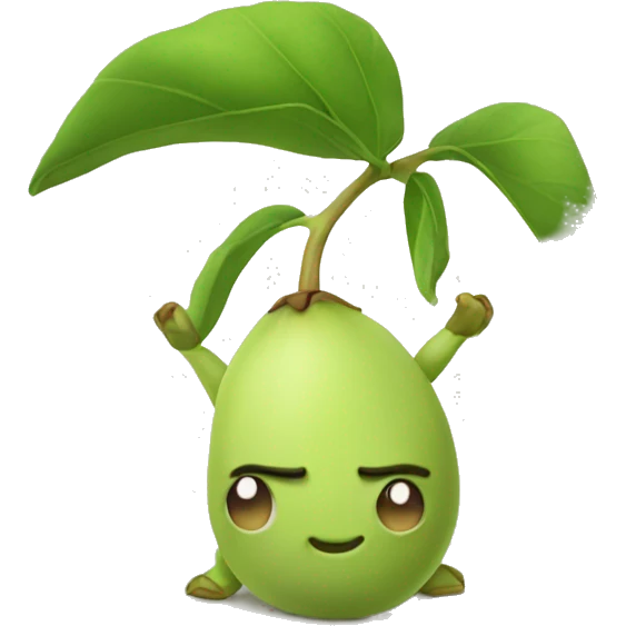 Cute pistachio with short arms and legs  emoji