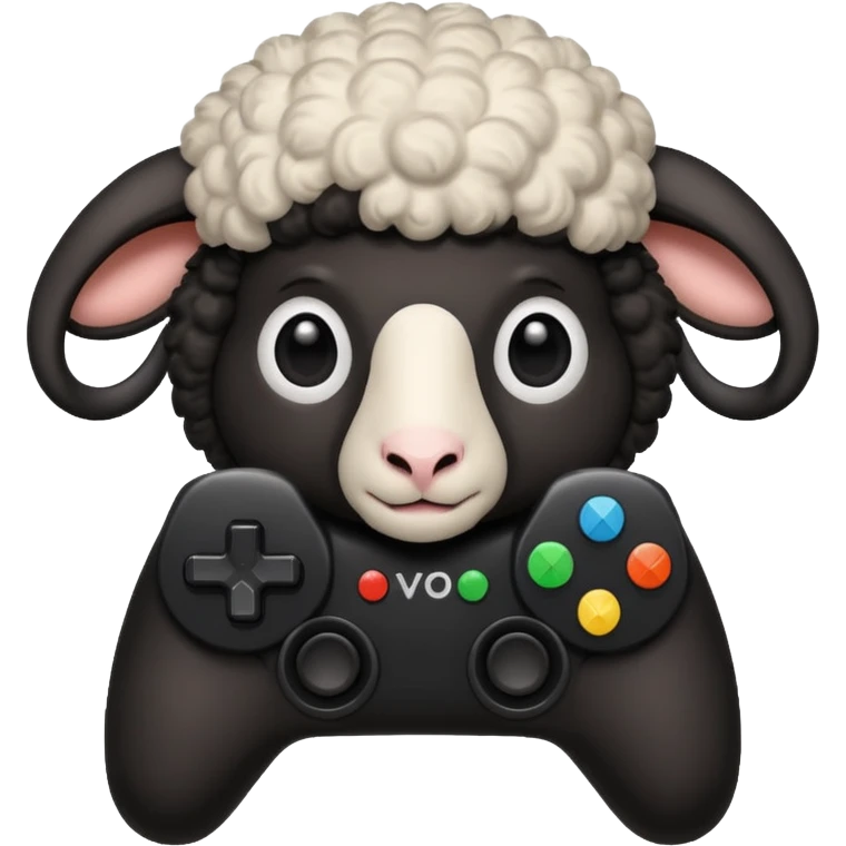 black sheep holding a controller emoji