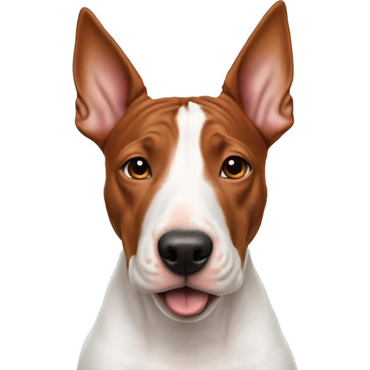 red headed girl with brindle english bull terrier  emoji