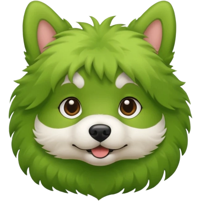 make the dogs fur green emoji