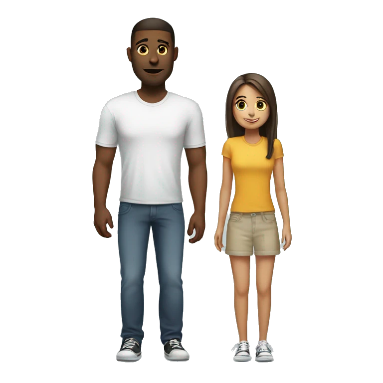 Girl next to tall guy emoji