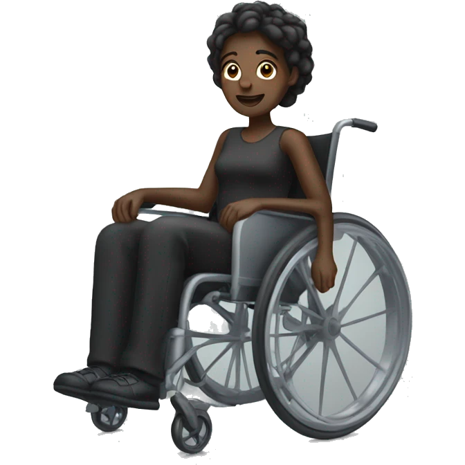 dark skinned in wheelchair  emoji