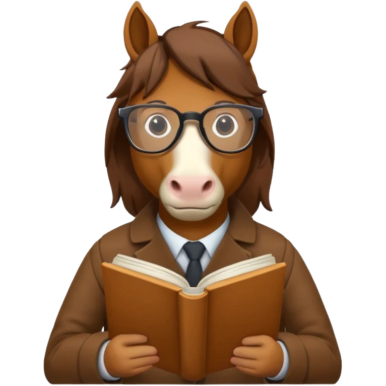 horse read book with glasses emoji