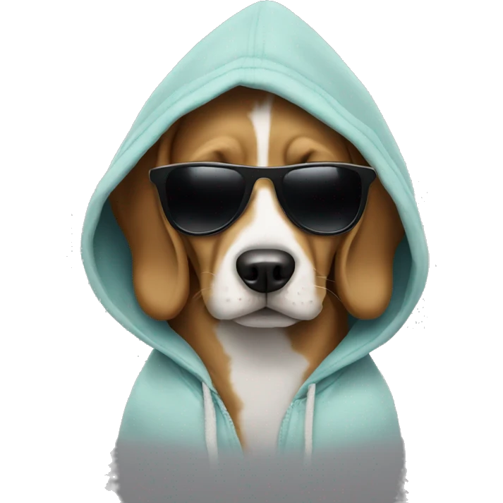dog wearing sunglasses and hoodie emoji
