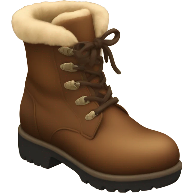 Platform UNIF boots brown fur emoji