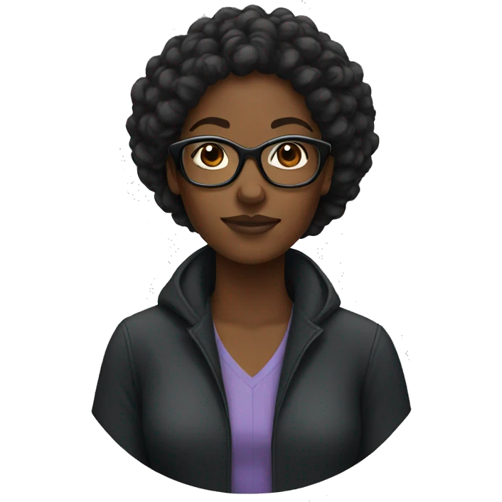 black woman with glasses  emoji