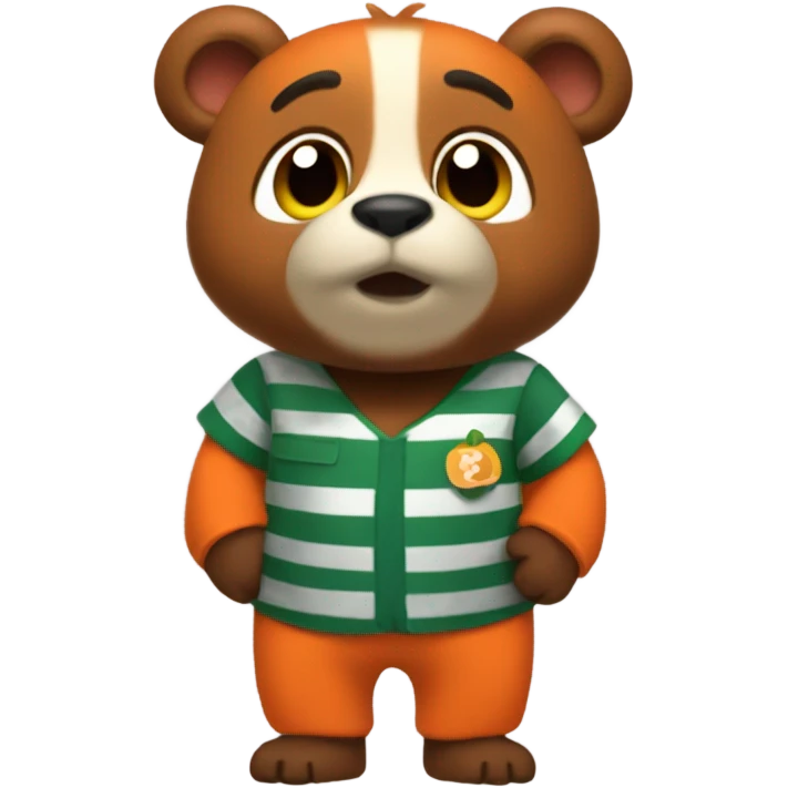 tom nook in an orange jail jumpsuit  emoji