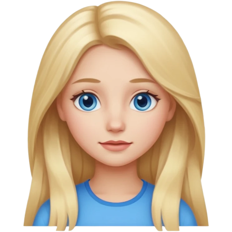Красива дівчина блондинка з довгим волоссям з голубими очима emoji