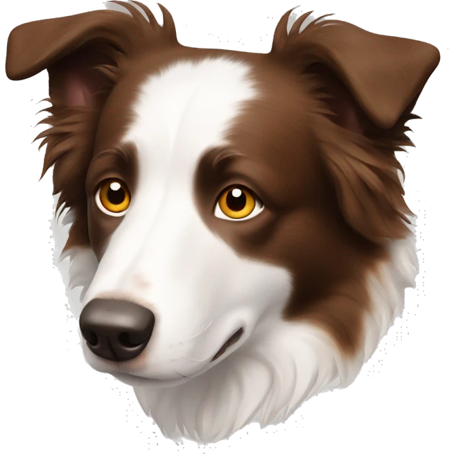 White border collie with brown spot over his left eye emoji