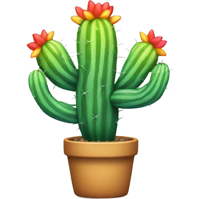 Rainbow striped cactus  emoji