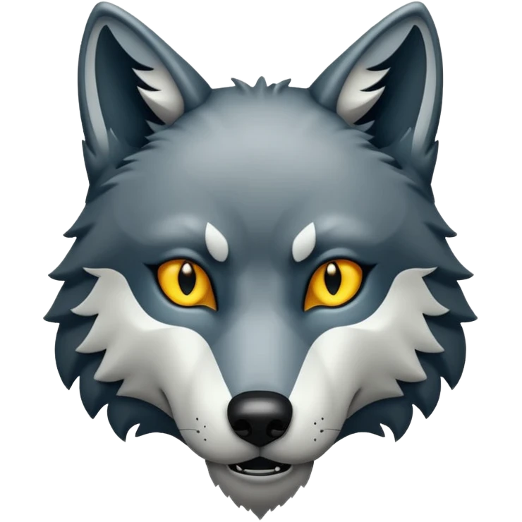 Black and white wolf face shadow emoji emoji
