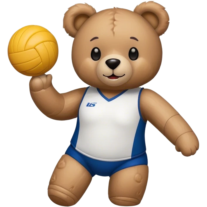 Teddy with makeup playing volleyball  emoji