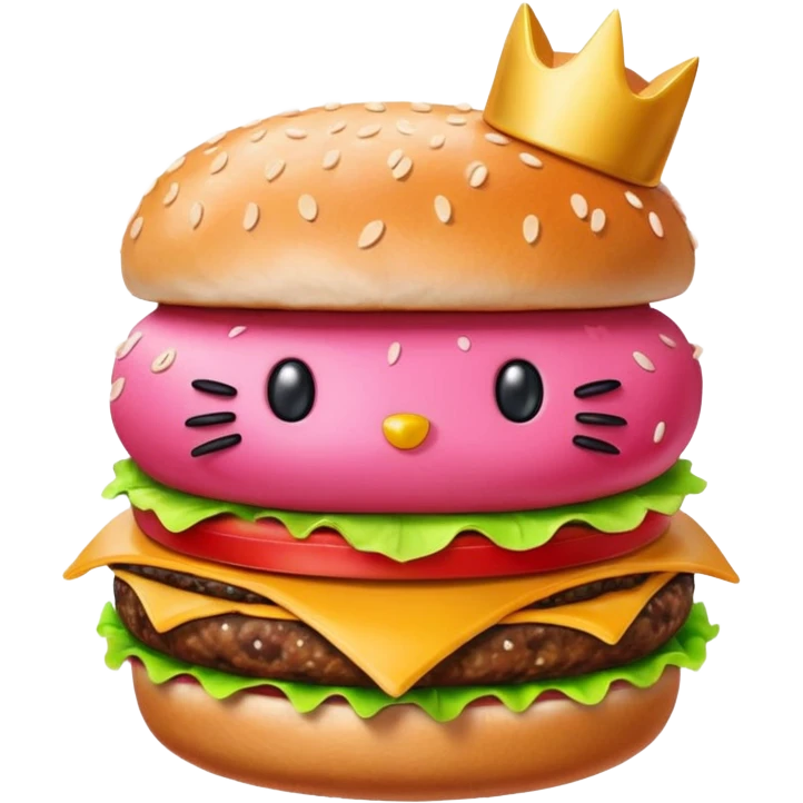 Hello kitty hamburger emoji