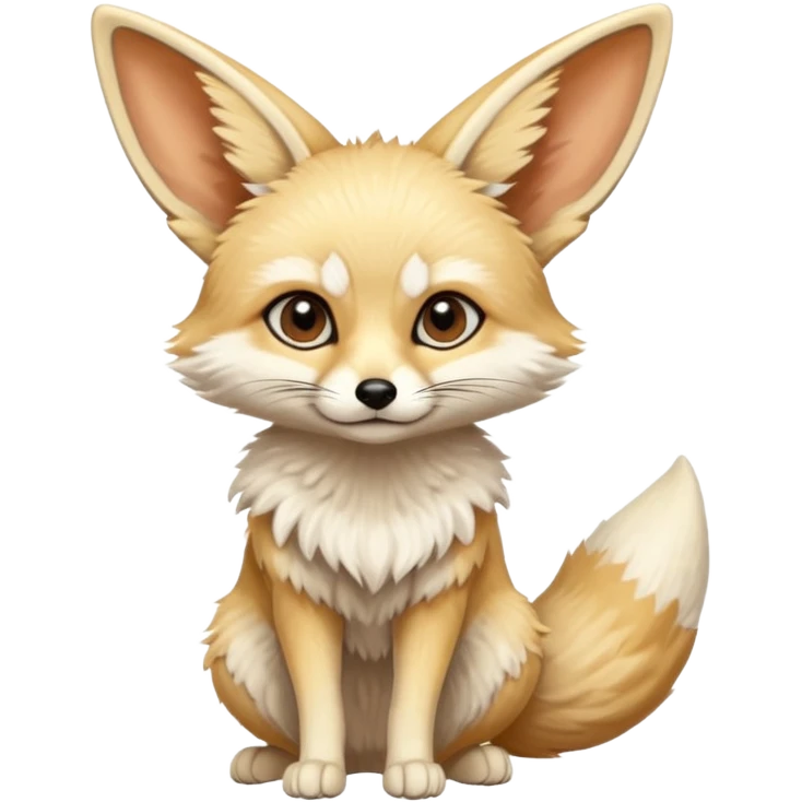 White snow Fennec fox emoji