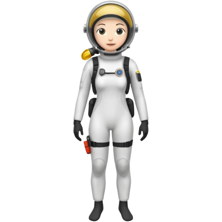 woman diver full body white diver suit
 emoji