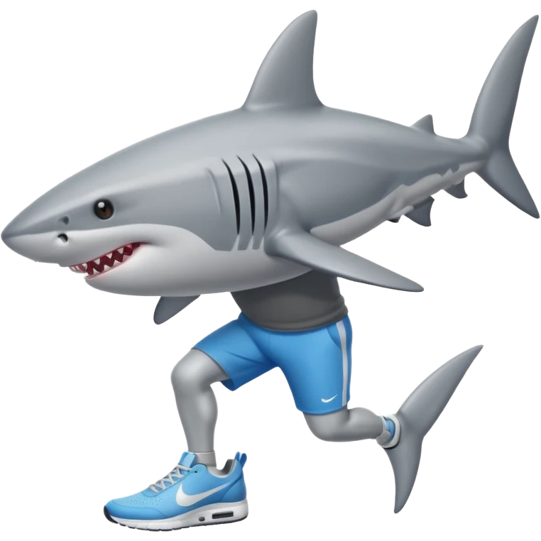 Create shark with legs wearing nikes emoji