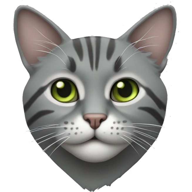 вислоухий серый кот с зелено серыми глазами emoji