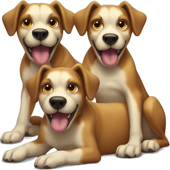 Cerberus the three headed dog with only one body emoji