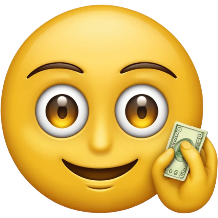 emoji haciendo un guiño con un ojo y sosteniendo dinero emoji