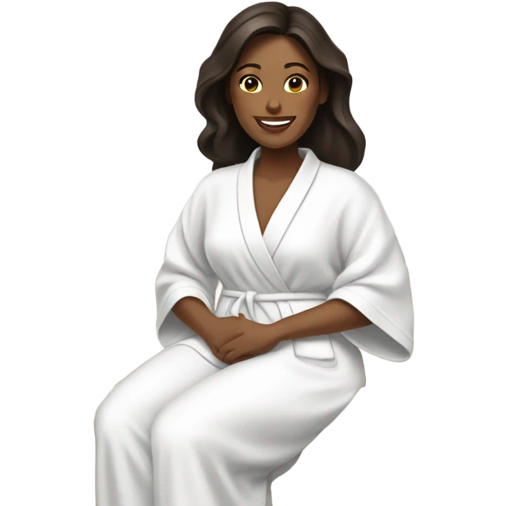In Robe Spa day white girl brunette emoji