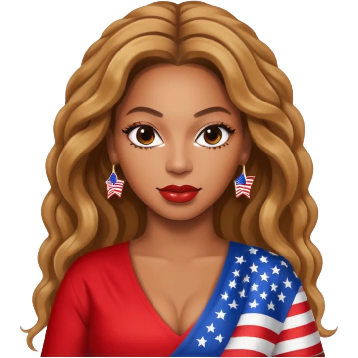 Beyonce with american flag emoji