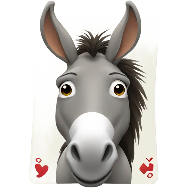 Donkey playing cards  emoji