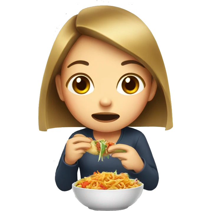 girl eating bad Thai food  emoji
