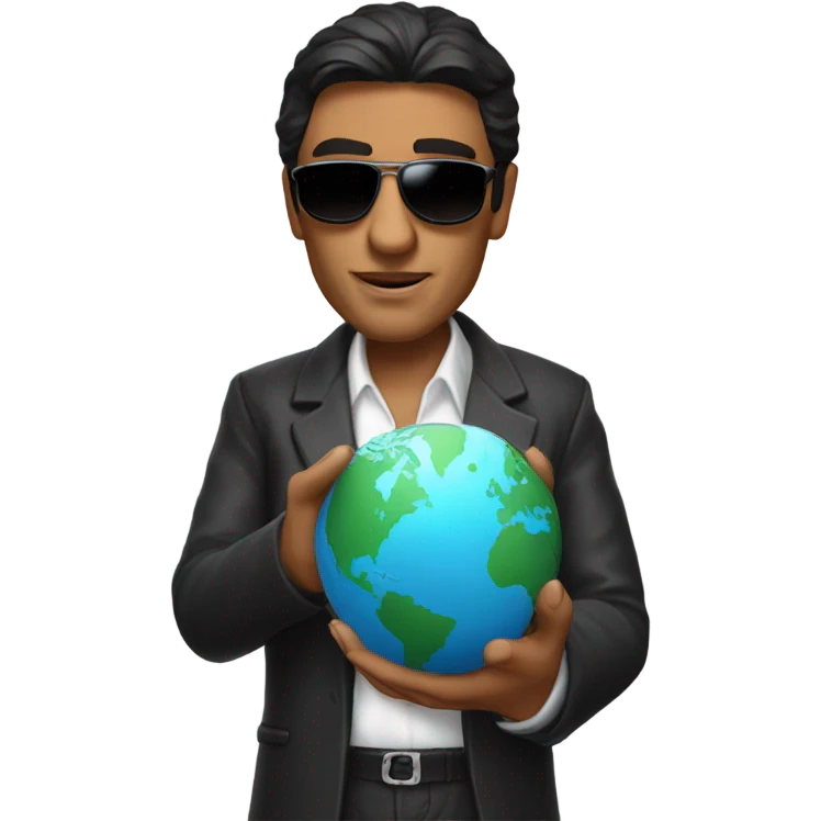 Tony Montana sunglasses the globe in his hands emoji