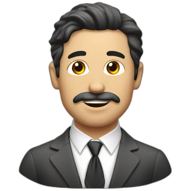 Hombre con traje y cabeza de rana emoji