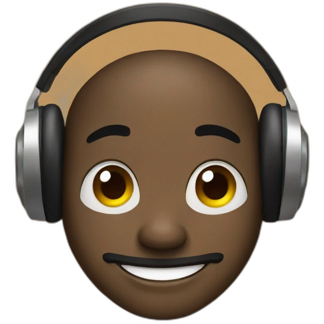 black happy man listening to trap music emoji