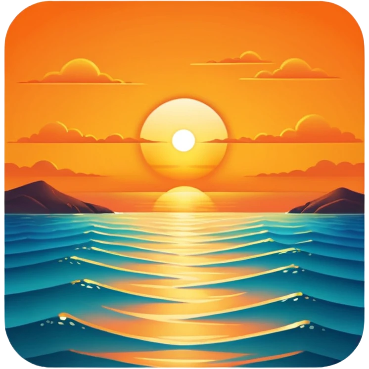 sunset over ocean emoji