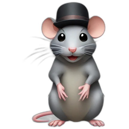 Rat with a hat emoji
