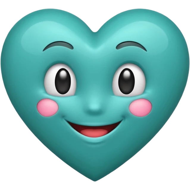 Teal heart laughing emoji