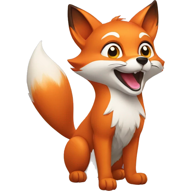fox greeting with waving paws emoji
