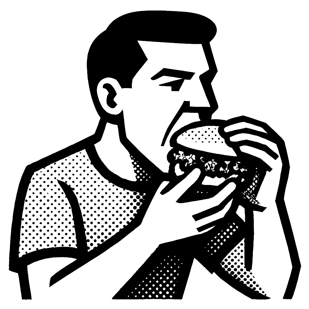 person eating sloppy joe emoji