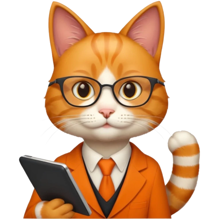 teacher cat tech smart appearance  emoji