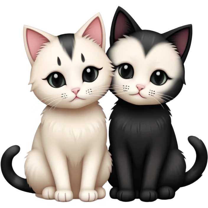 two emo cats in love emoji