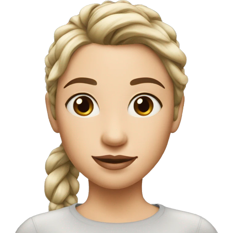 fair skinned girl with ponytail black hair emoji
