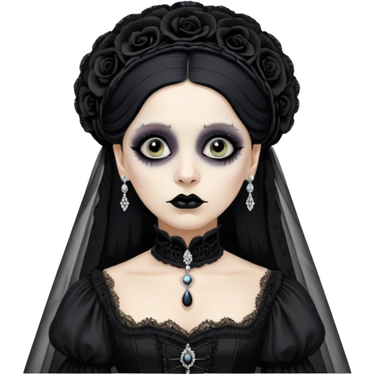 Lene Lovich like victorian creepy bride emoji