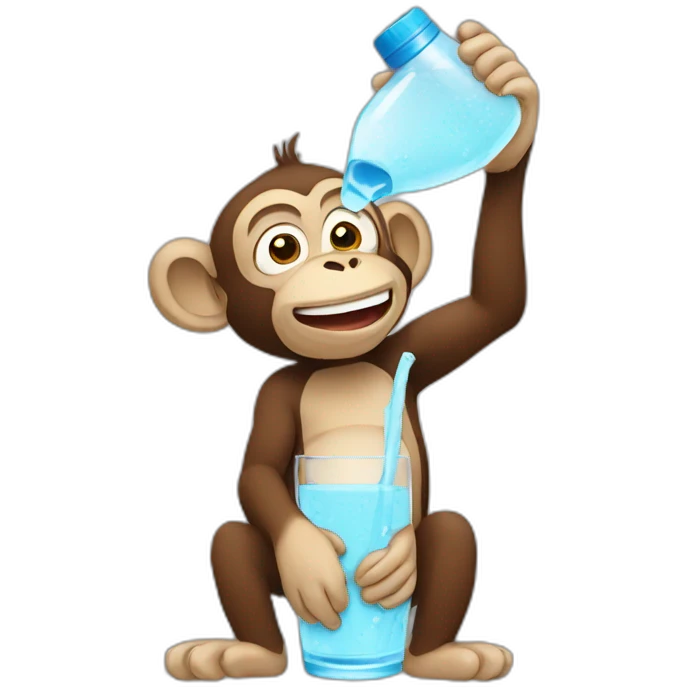 Monkey trink water emoji
