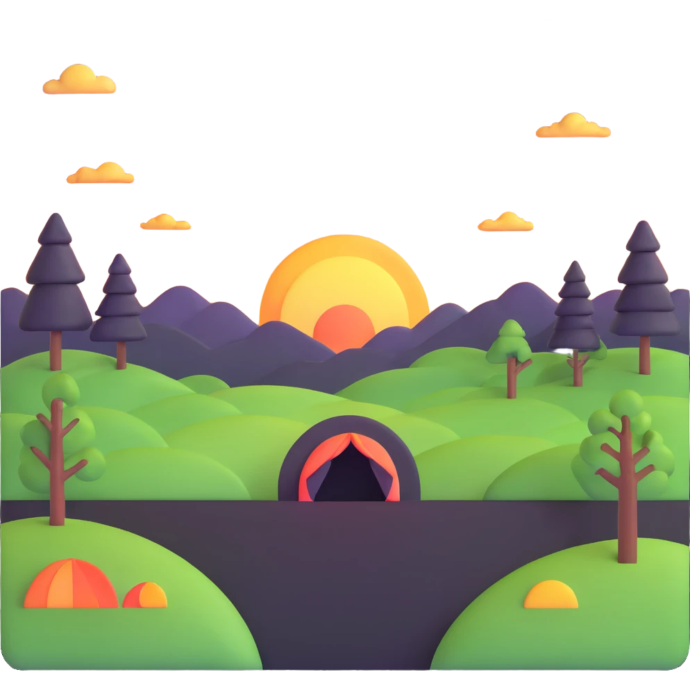 beautiful sunset landscape emoji