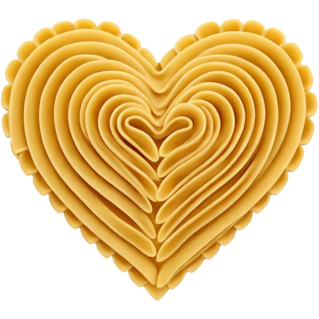 heart made of pasta noodles emoji