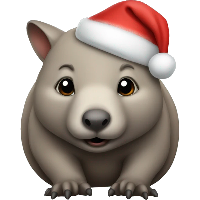 Wombat wearing santa hat emoji
