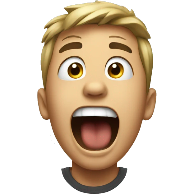 a boy that he is shouting emoji