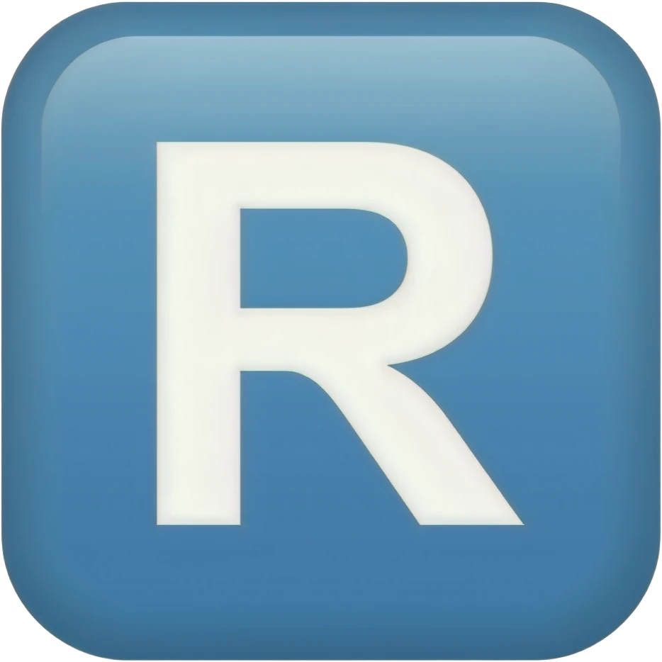 Letter R in blue square emoji