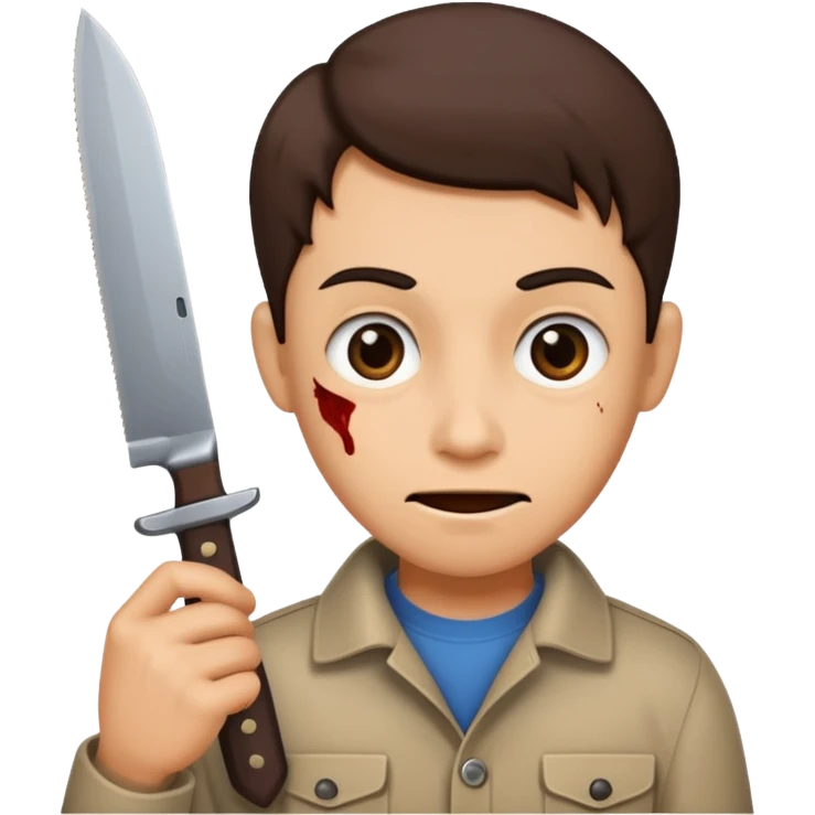 Knife in hand funny emoji