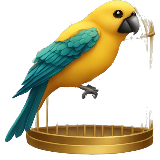 golden cage for birds emoji