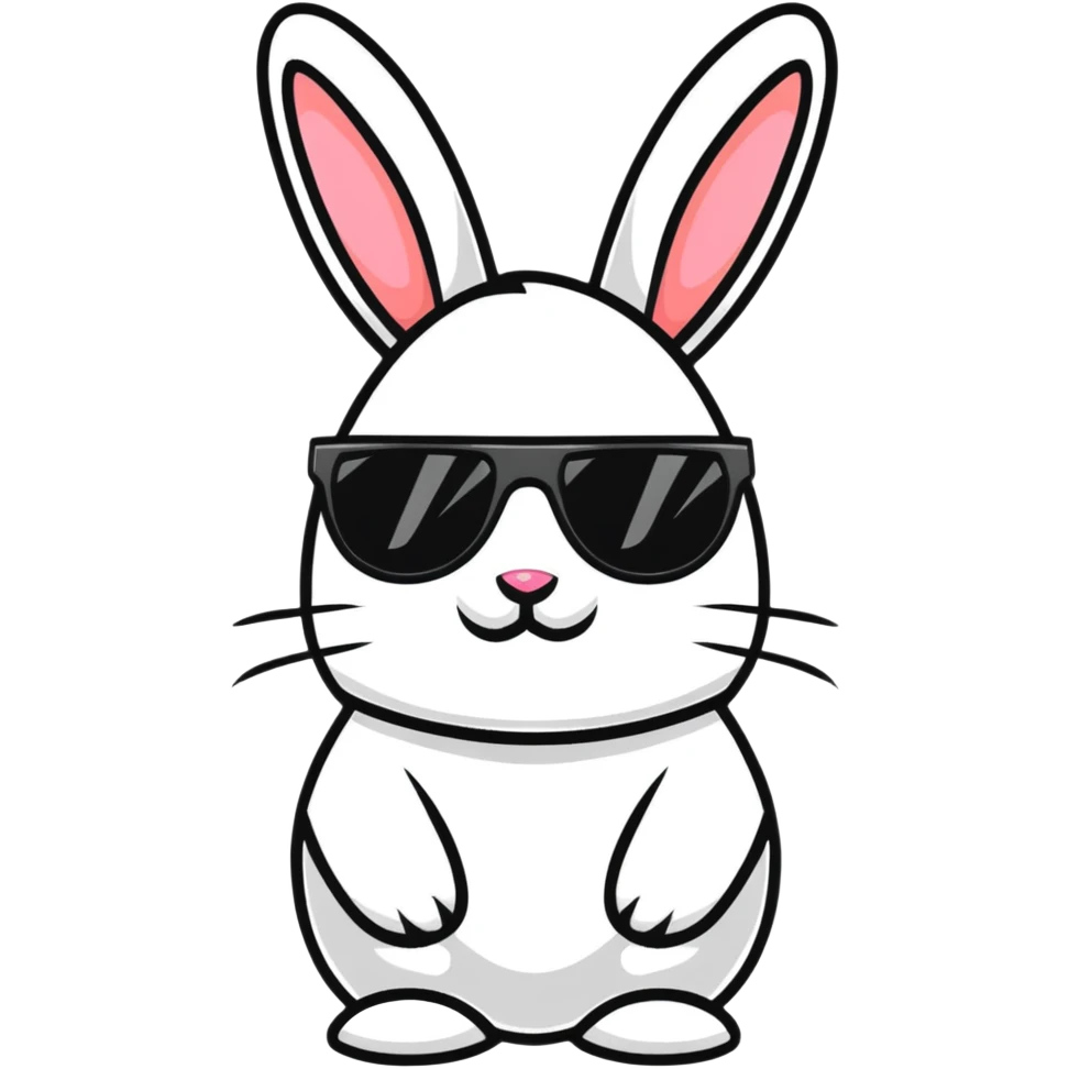 Cool easter bunny with sunglasses emoji