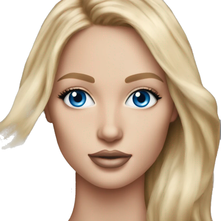 Realistic victoria secret model blonde blue eyes  emoji