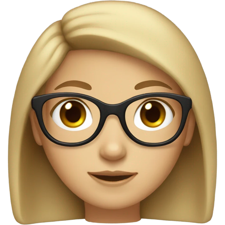 light skinned girl with black glasses and light brown hair emoji